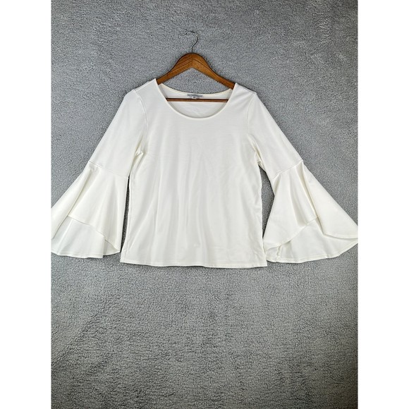 Halston flare flutter sleeve blouse sz Medium - Picture 1 of 5